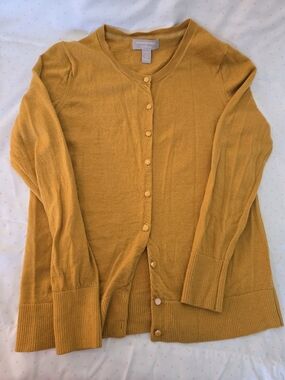 Banana Republic Women's Mustard Yellow Button-Up Cardigan